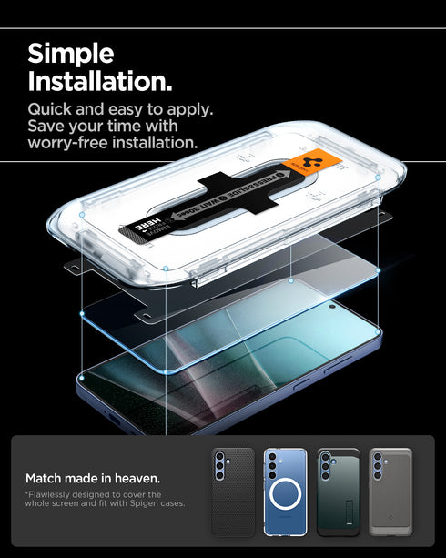מגן מסך Spigen Galaxy S25 Plus / S24 Plus GLAS.tR EZ Fit HD (אריזה של 2)